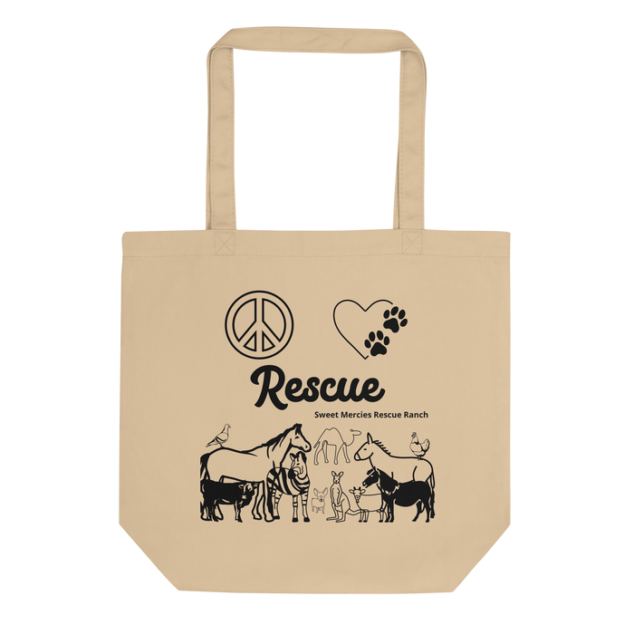 Peace, Love, Rescue - Sweet Mercies Rescue Ranch - Eco Tote Bag