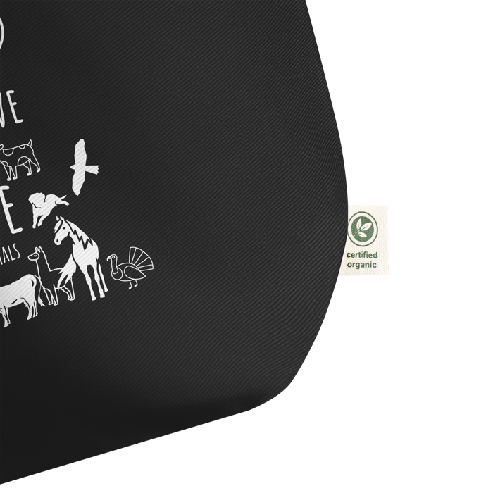 Peace, Love, Rescue All the Animals - large organic tote bag