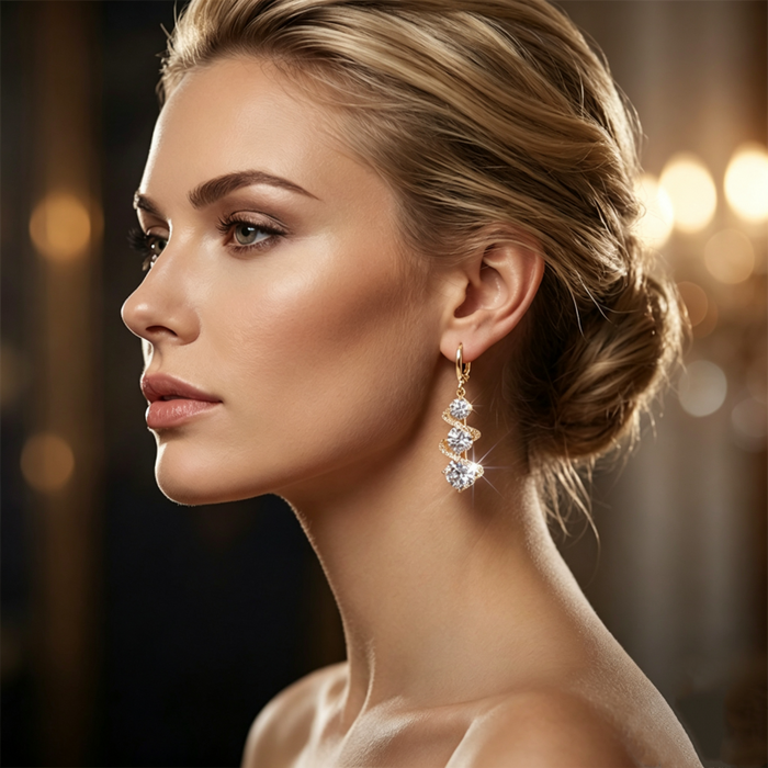 💎👗 Pendientes asimétricos en espiral y colgantes ✨-ES