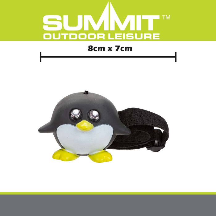 Penguin Head Torch  Black - 8cm x 7cm