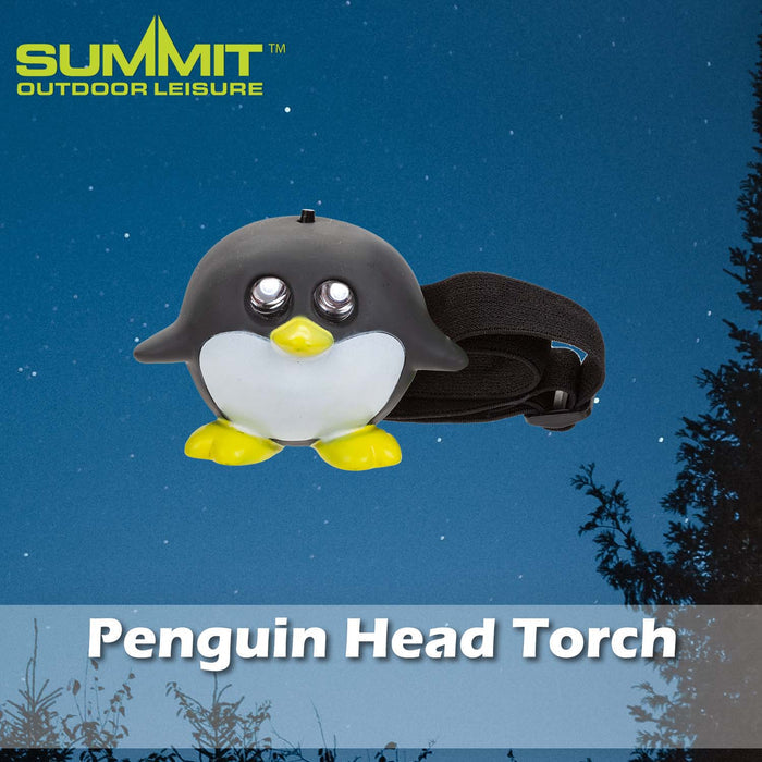 Penguin Head Torch Good for Days Out Black - 8cm x 7cm