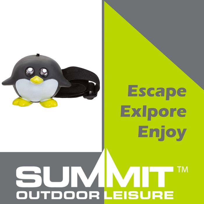 Penguin Head Torch  Black - 8cm x 7cm