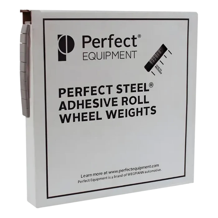 White Perfect 0.25oz low profile tape wheel weight box, lead-free steel