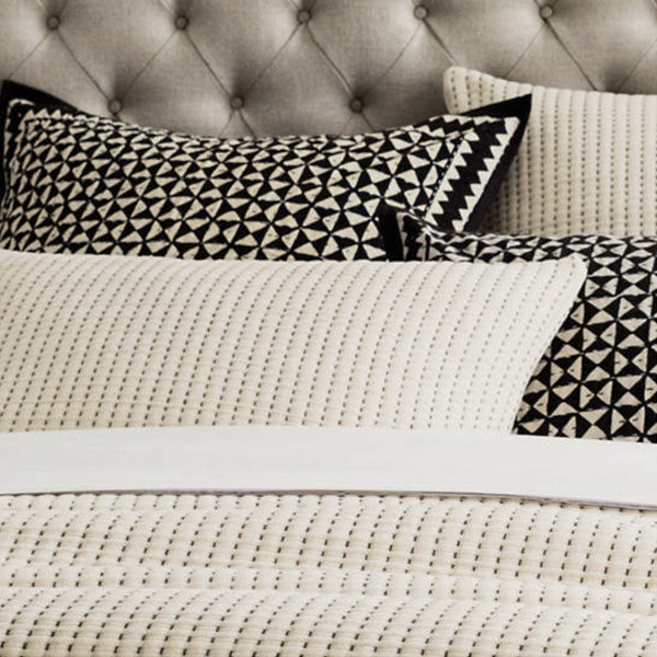 Pick Stitch Matelassé Sham • Natural - RSVP Style