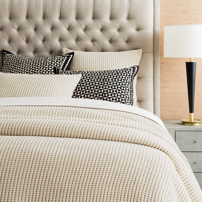 Pick Stitch Matelassé Sham • Natural - RSVP Style