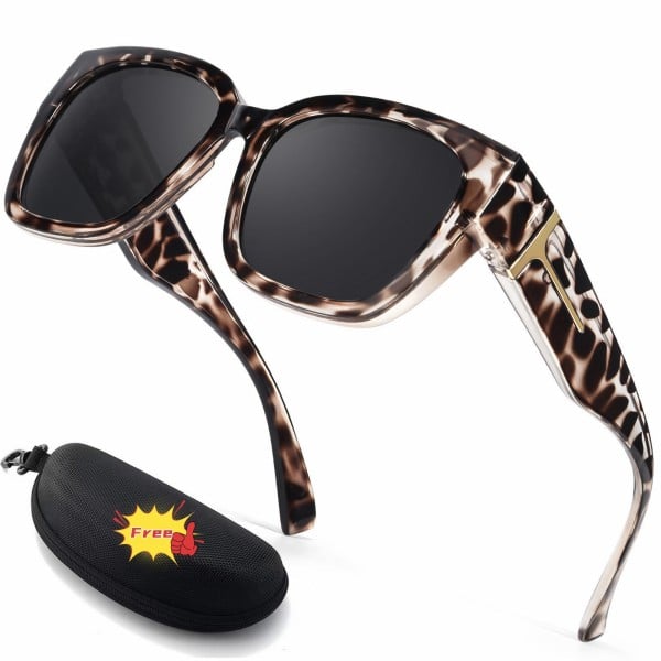 Pilkas leopardo rašto rėmelis / 🥰 Nemokamas akinių dėklas
