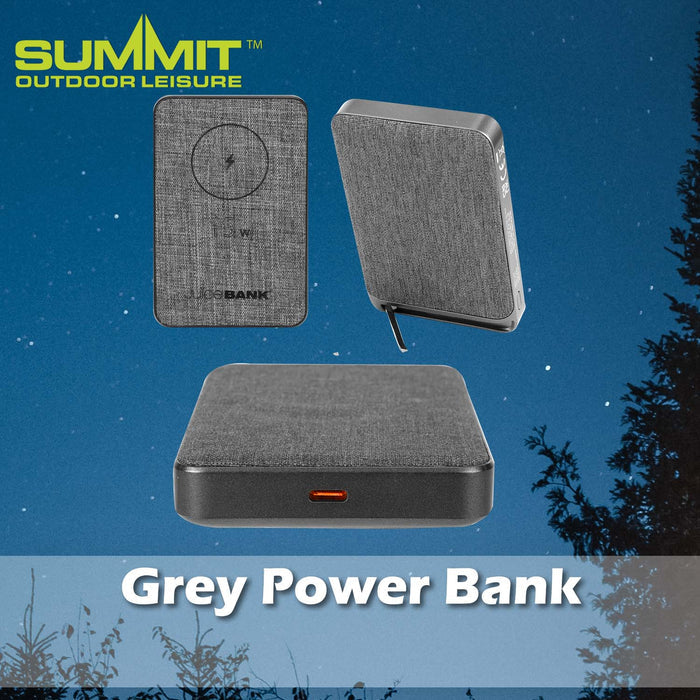 Power Bank With Phone Stand Good for Days Out Grey - 13cm x 8cm
