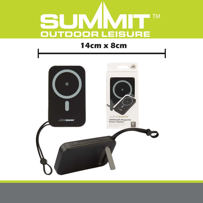 Power Bank with Type C USB with Stand  Black - 14cm x 8cm