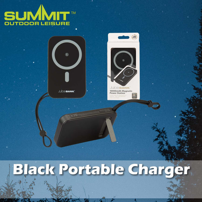 Power Bank with Type C USB with Stand Good for Days Out Black - 14cm x 8cm
