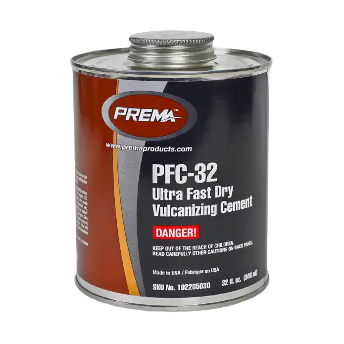 Can of Prema 32 oz Ultra-Fast Dry Vulcanizing Cement for heat vulcanization tasks