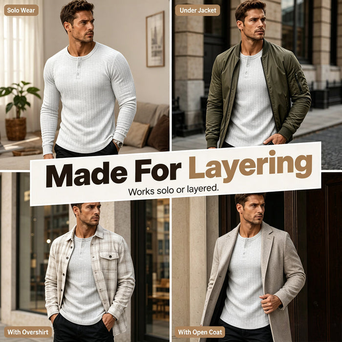🍁Pridobite si novo jesensko modo - moško slim fit Henley srajco-SI