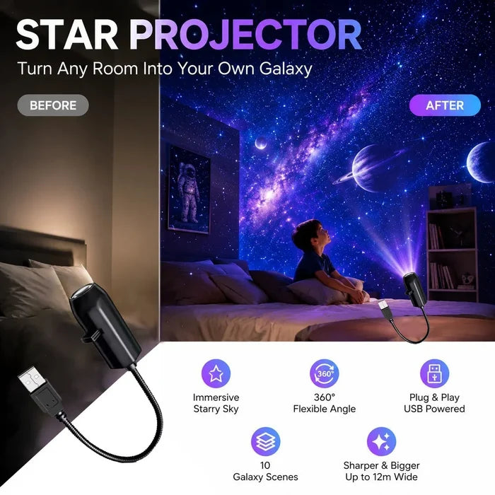 ✨ Proyector de cielo estrellado HD plug-and-play-ES