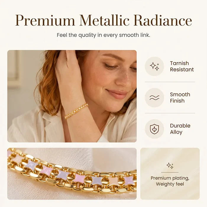 Pulsera de cadena dorada eslabón para mujer-ES