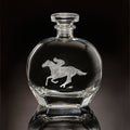 Racehorse Etched Crystal Round Decanter