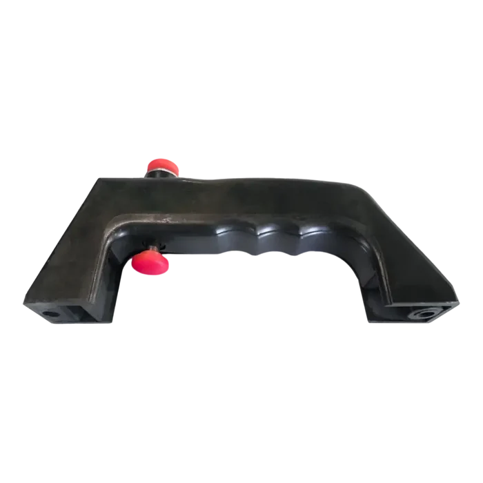 Black plastic handle with red buttons or accents.