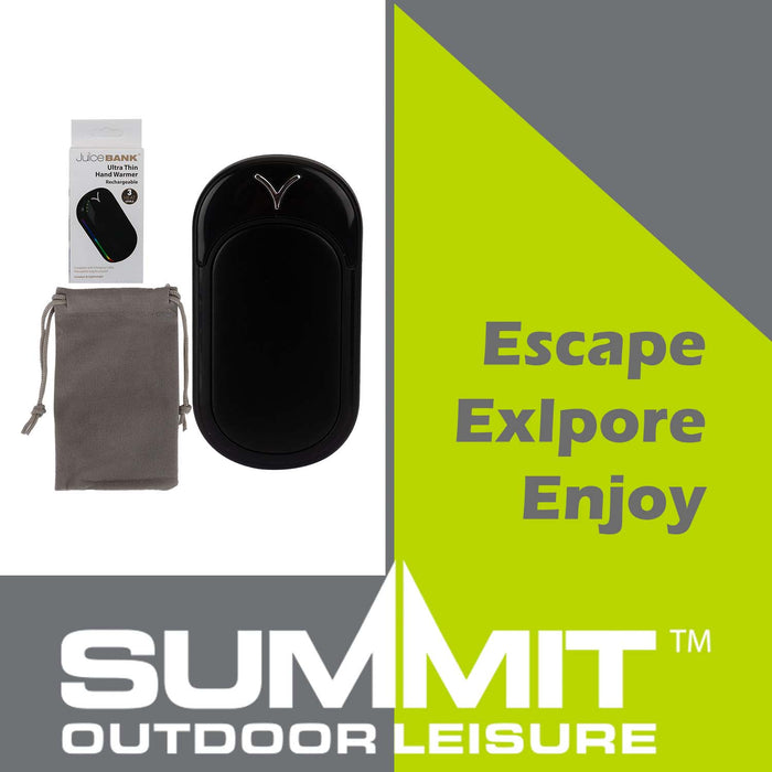 Rechargeable Hand Warmers  Black - 10.3cm x 5.5cm