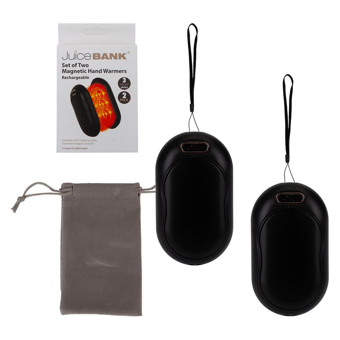 Rechargeable Hand Warmers  Black - 8.85cm x 5.1cm