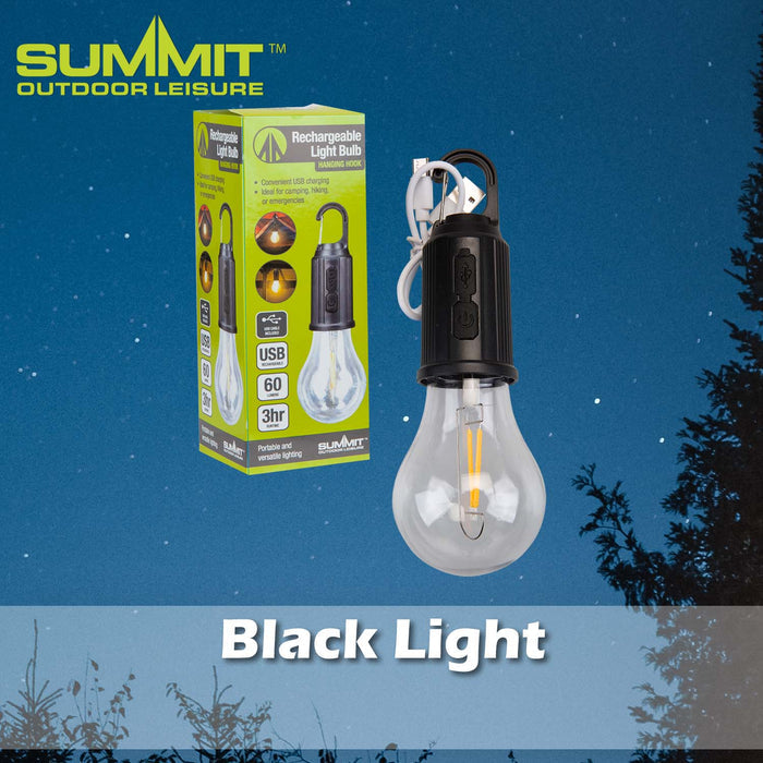Rechargeable Light Bulb Good for Days Out Black - 18cm x 6cm