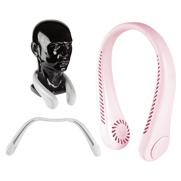 Rechargeable Neck Fan  Pink - 22cm x 15cm
