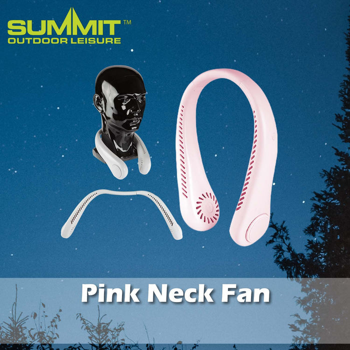 Rechargeable Neck Fan Good for Days Out Pink - 22cm x 15cm