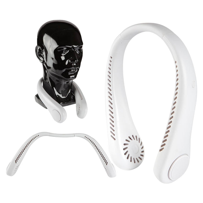 Rechargeable Neck Fan  White - 22cm x 15cm
