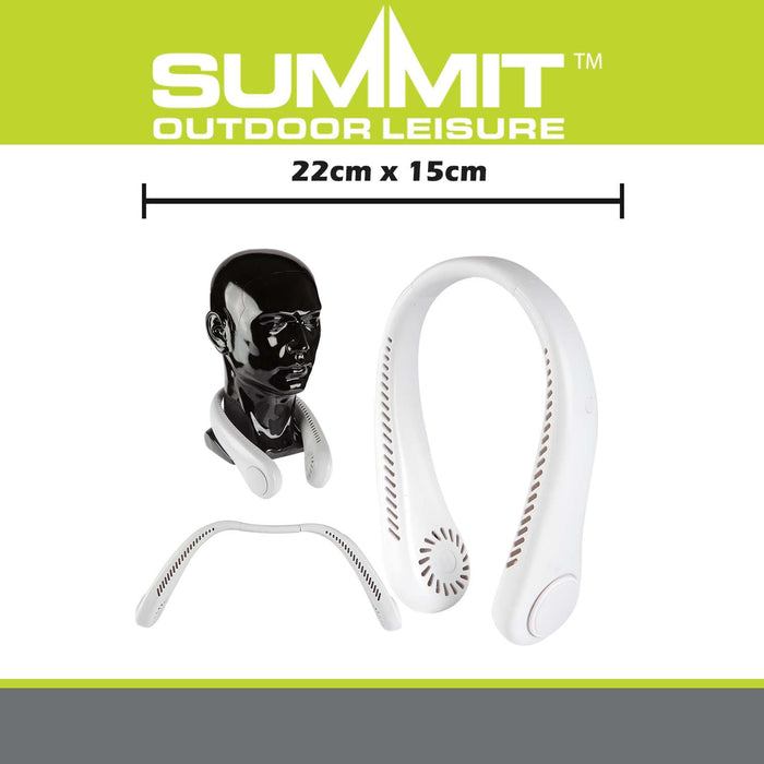 Rechargeable Neck Fan  White - 22cm x 15cm