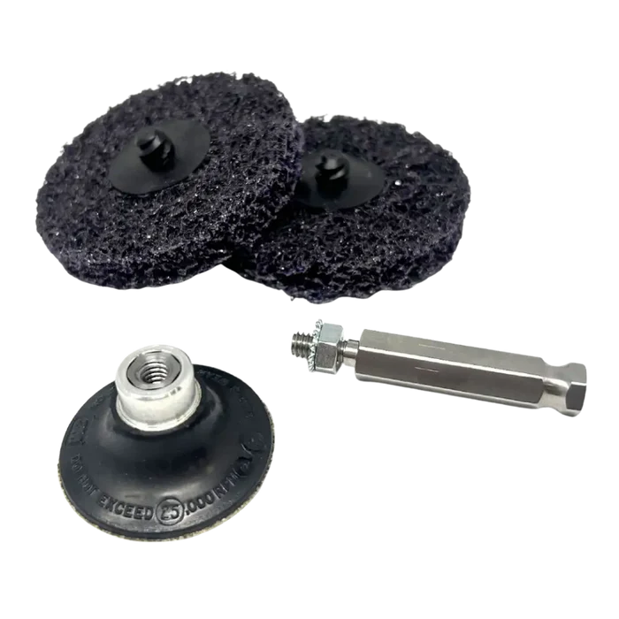 Rema 71524 black gray scrubber with silver handle for EV tire adhesive removal on wheel disc adapters