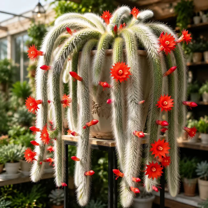 🌵Retas beždžionės uodegos kaktusas – gyvas švelnaus, pūkuoto grožio krioklys-LT