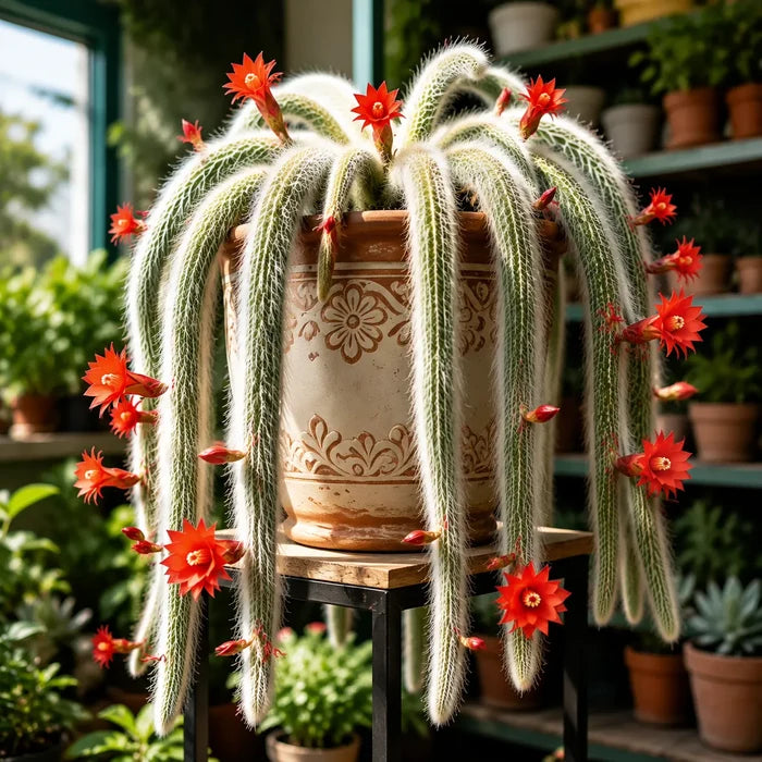 🌵Retas beždžionės uodegos kaktusas – gyvas švelnaus, pūkuoto grožio krioklys-LT