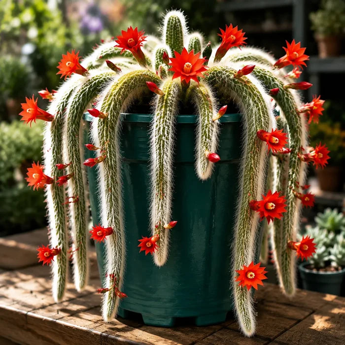 🌵Retas beždžionės uodegos kaktusas – gyvas švelnaus, pūkuoto grožio krioklys-LT