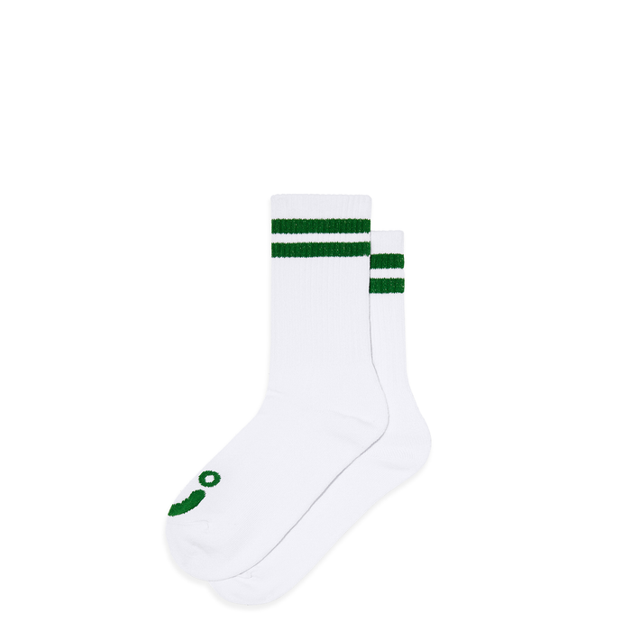 Rib Socks | Happy Sad - White/Green