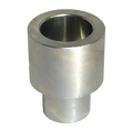 Silver-colored cylindrical metal bushing with stepped diameter for Rotary T100271 adapter extension