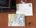 Round Pond, Muscongus Bay, ME Nautical Chart, Pack of 24 Notecards - Maritime Tribes USANotecard