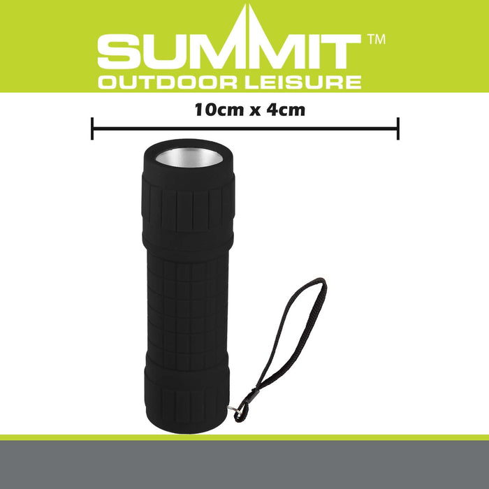 Rubber Cob Torch  Black - 10cm x 4cm