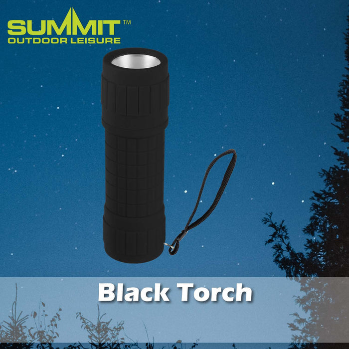 Rubber Cob Torch Good for Days Out Black - 10cm x 4cm