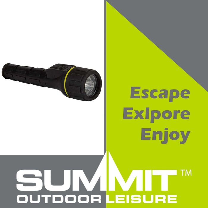 Rubber Cob Torch  Black - 18cm x 4cm