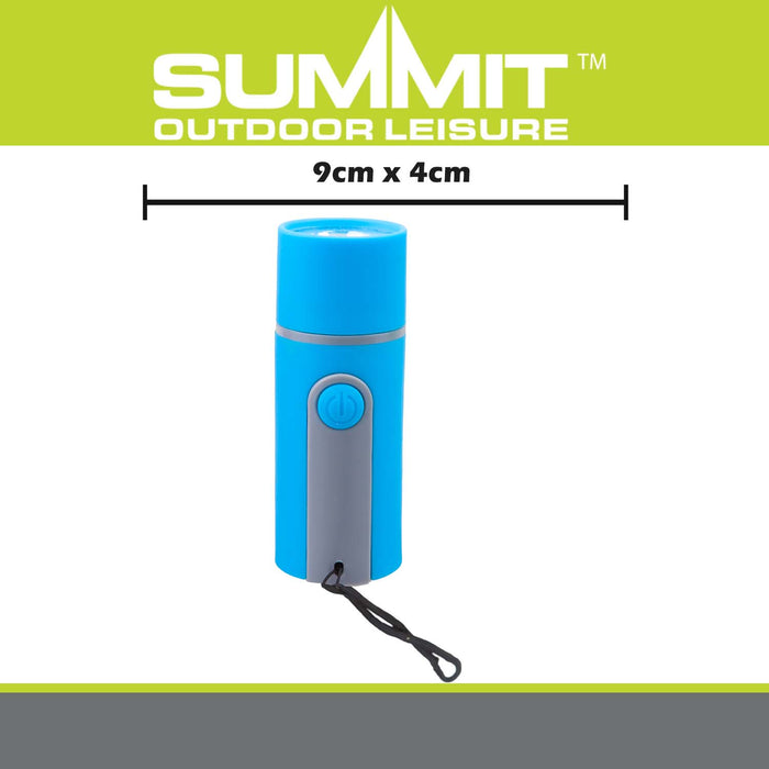 Rubber Torch with Lanyard  Blue - 9cm x 4cm