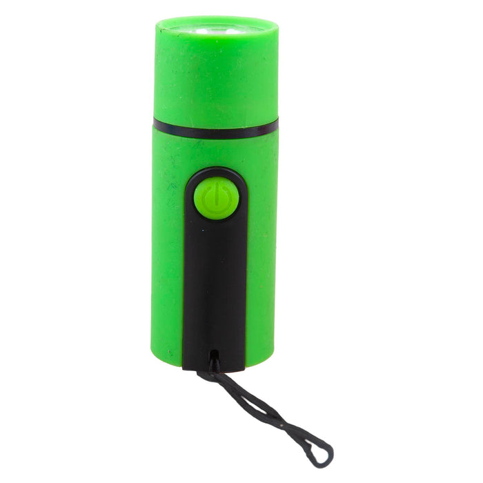 Rubber Torch with Lanyard  Green - 9cm x 4cm