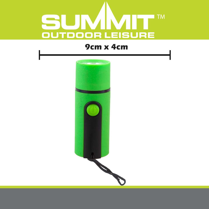 Rubber Torch with Lanyard  Green - 9cm x 4cm
