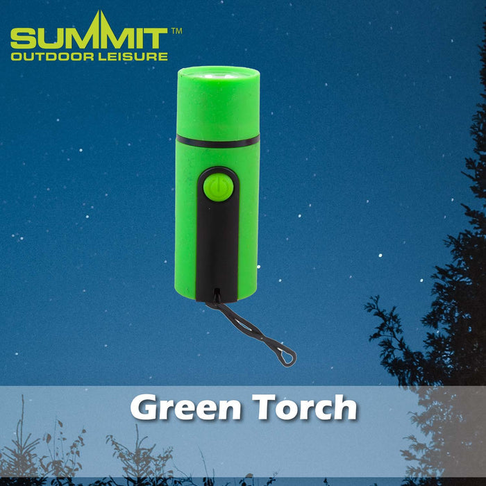 Rubber Torch with Lanyard Good for Days Out Green - 9cm x 4cm