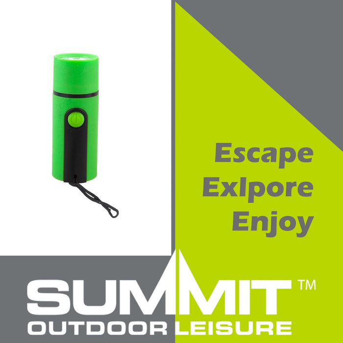 Rubber Torch with Lanyard  Green - 9cm x 4cm