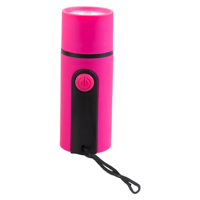 Rubber Torch with Lanyard  Pink - 9cm x 4cm