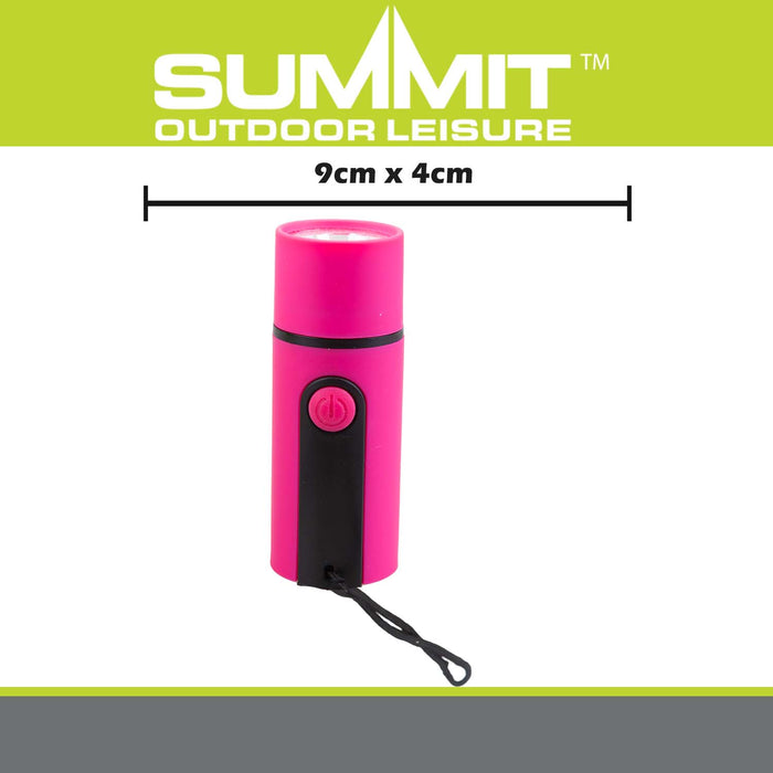 Rubber Torch with Lanyard  Pink - 9cm x 4cm