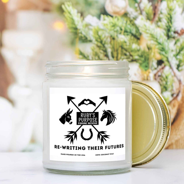Ruby's Purpose - Re-Writing Their Futures  Candle Clear Jar 9oz
