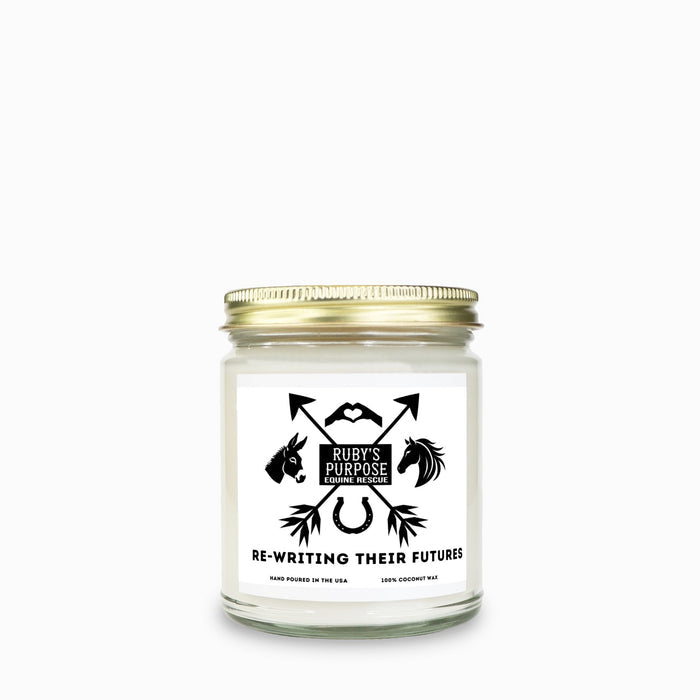 Ruby's Purpose - Re-Writing Their Futures  Candle Clear Jar 9oz
