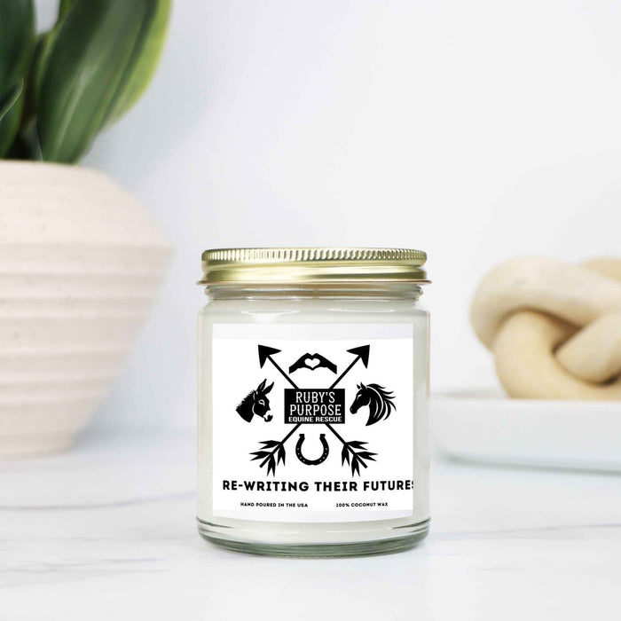 Ruby's Purpose - Re-Writing Their Futures  Candle Clear Jar 9oz