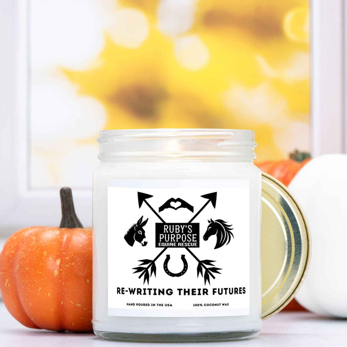 Ruby's Purpose - Re-Writing Their Futures  Candle Clear Jar 9oz