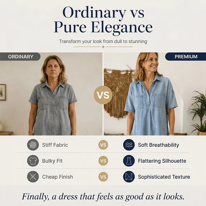 👗 SADA 60% POPUSTA! 👖 Ležerna traper midi haljina s džepovima – Mekani traper i opušten kroj – Funkcionalni džepovi, savršena za svakodnevnu ležernost – udobna i svestrana ✨🌸-HR