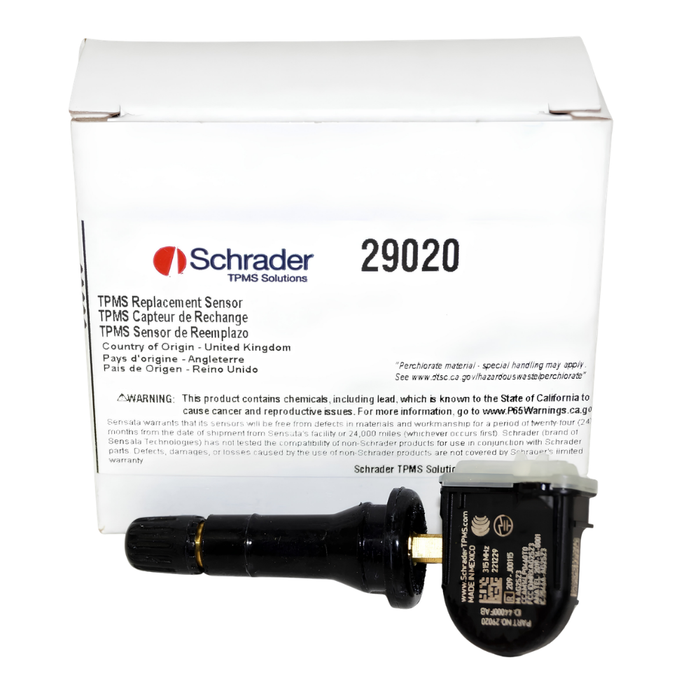 Schrader 29020 OE Replacement TPMS Sensor, 315 MHz Snap-In Rubber Valve (Ea.)