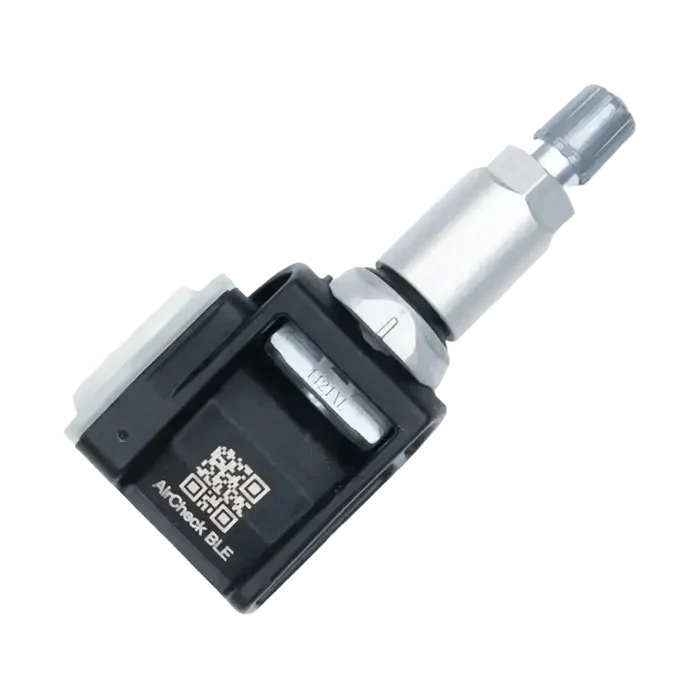 Black and silver Tire Pressure Sensor from Schrader 29501 AirCheck BLE TPMS Sensor kit